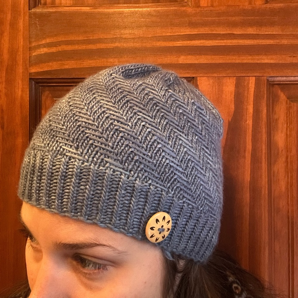 Blue Silk and Wool Handmade Hat - Picture 6 of 7